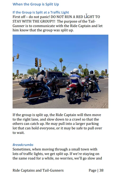 Motorcycle group at a stop light